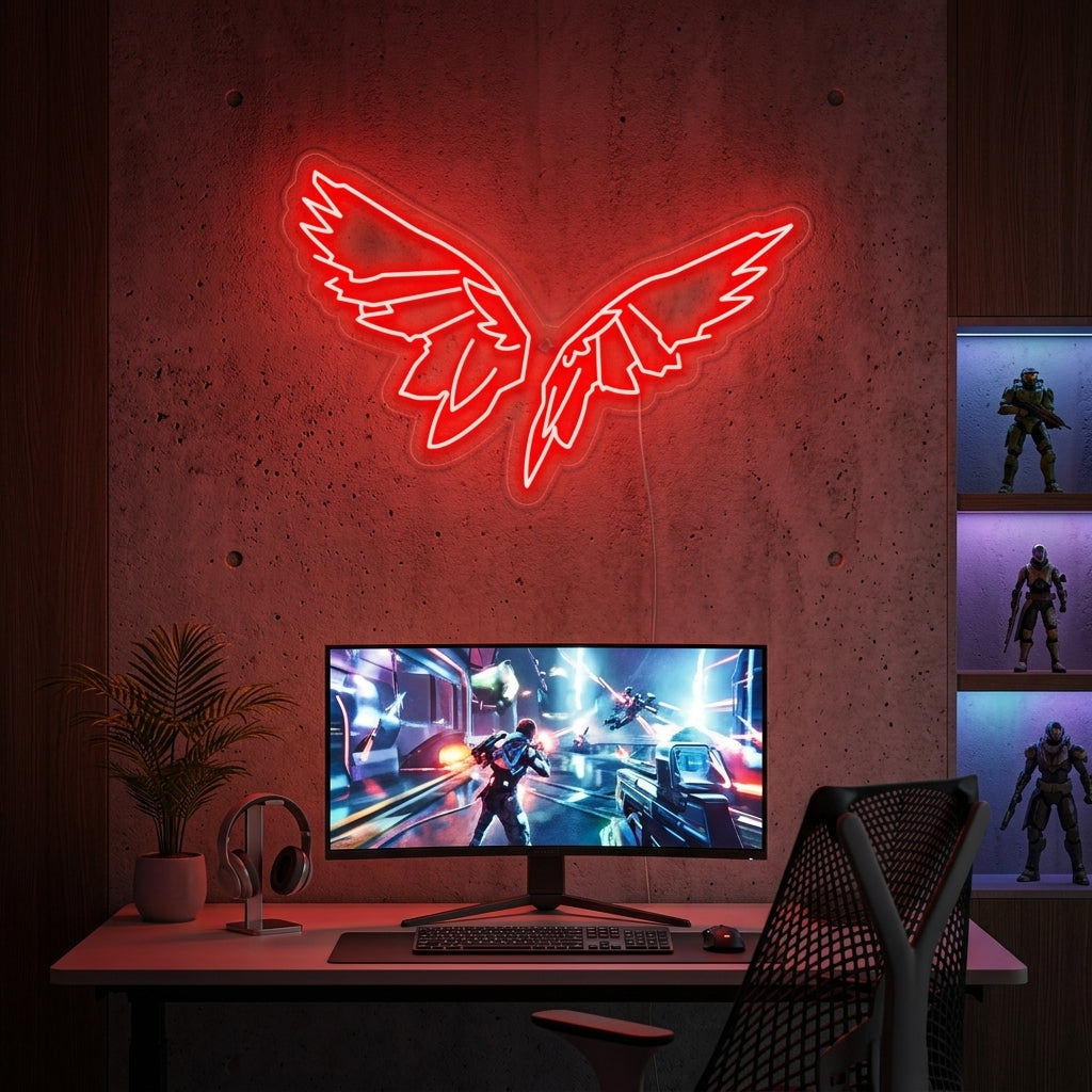 "Fortnite-vingar, spelrumdekoration" Neonskylt