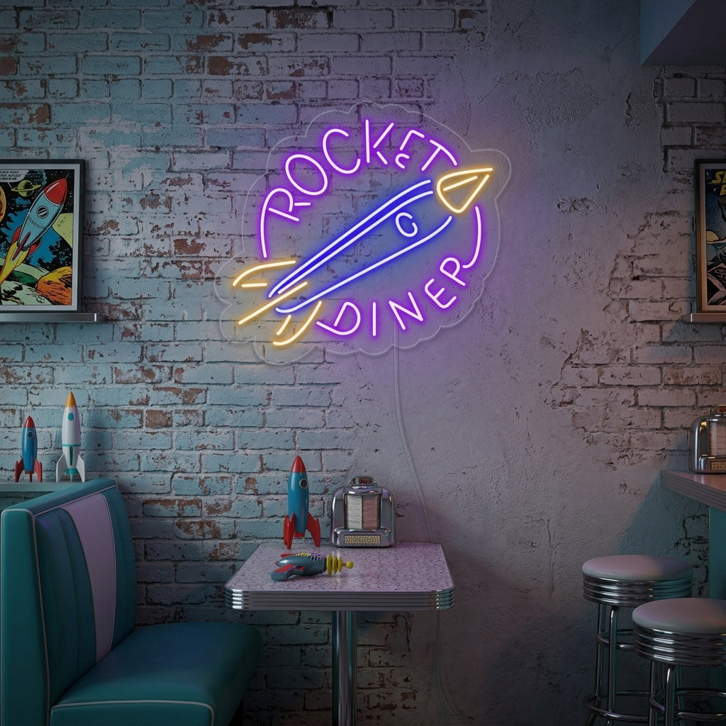 "Rocket Diner" Neonskylt