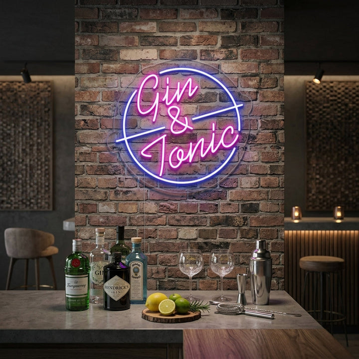 "Gin Tonic Bar" Neonskylt