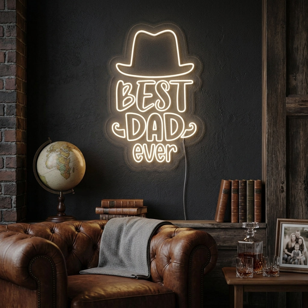 "Best Dad Ever" Neonskylt