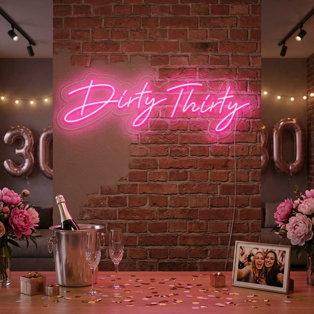 "Dirty Thirty" Neonskylt