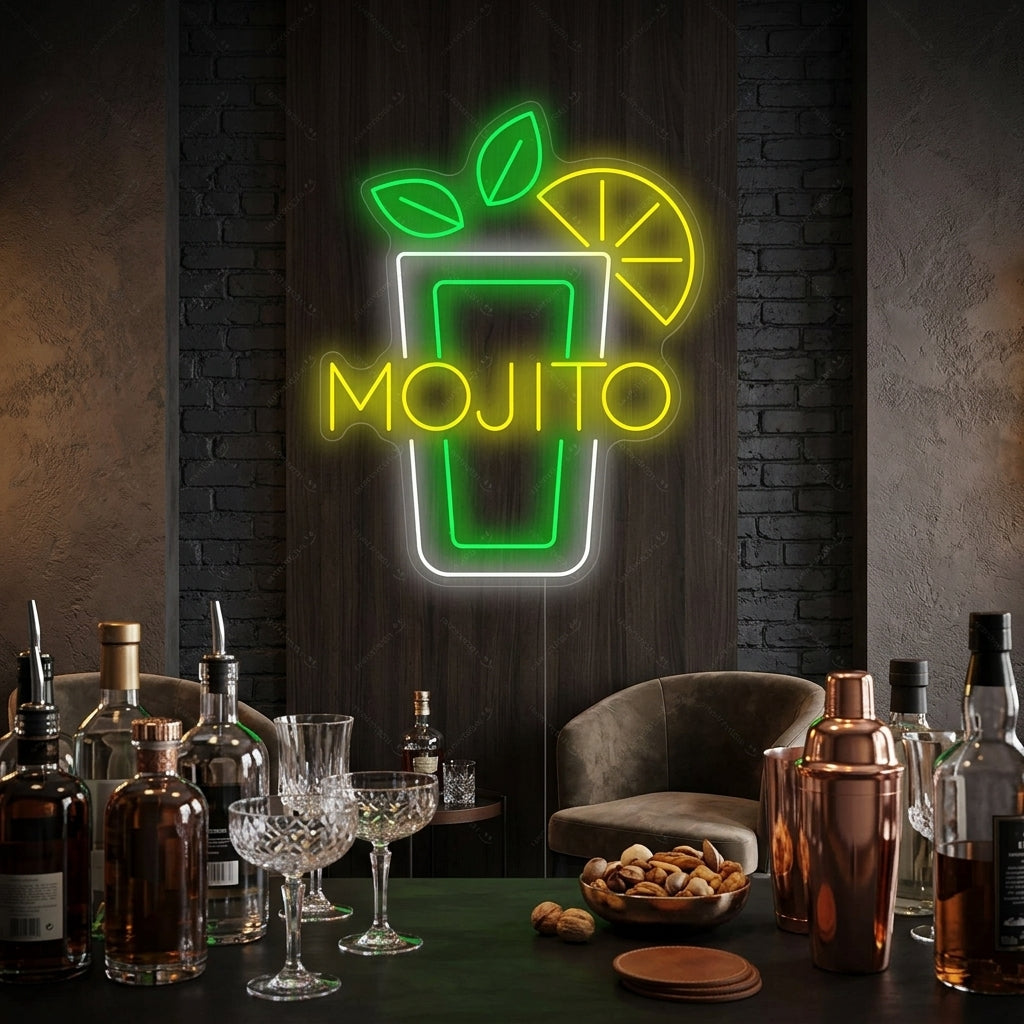 "Mojito vinglas" Neonskylt