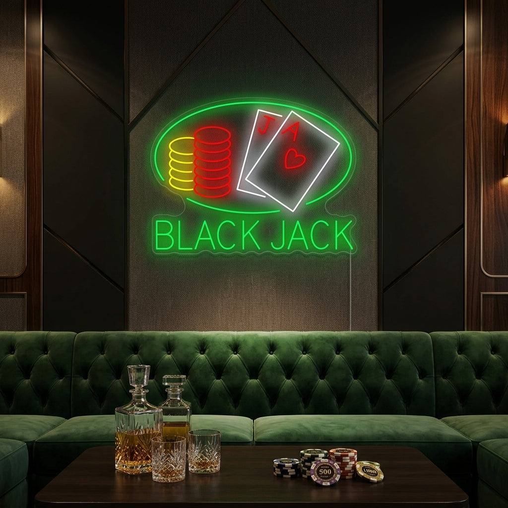 "Black Jack" Neonskylt