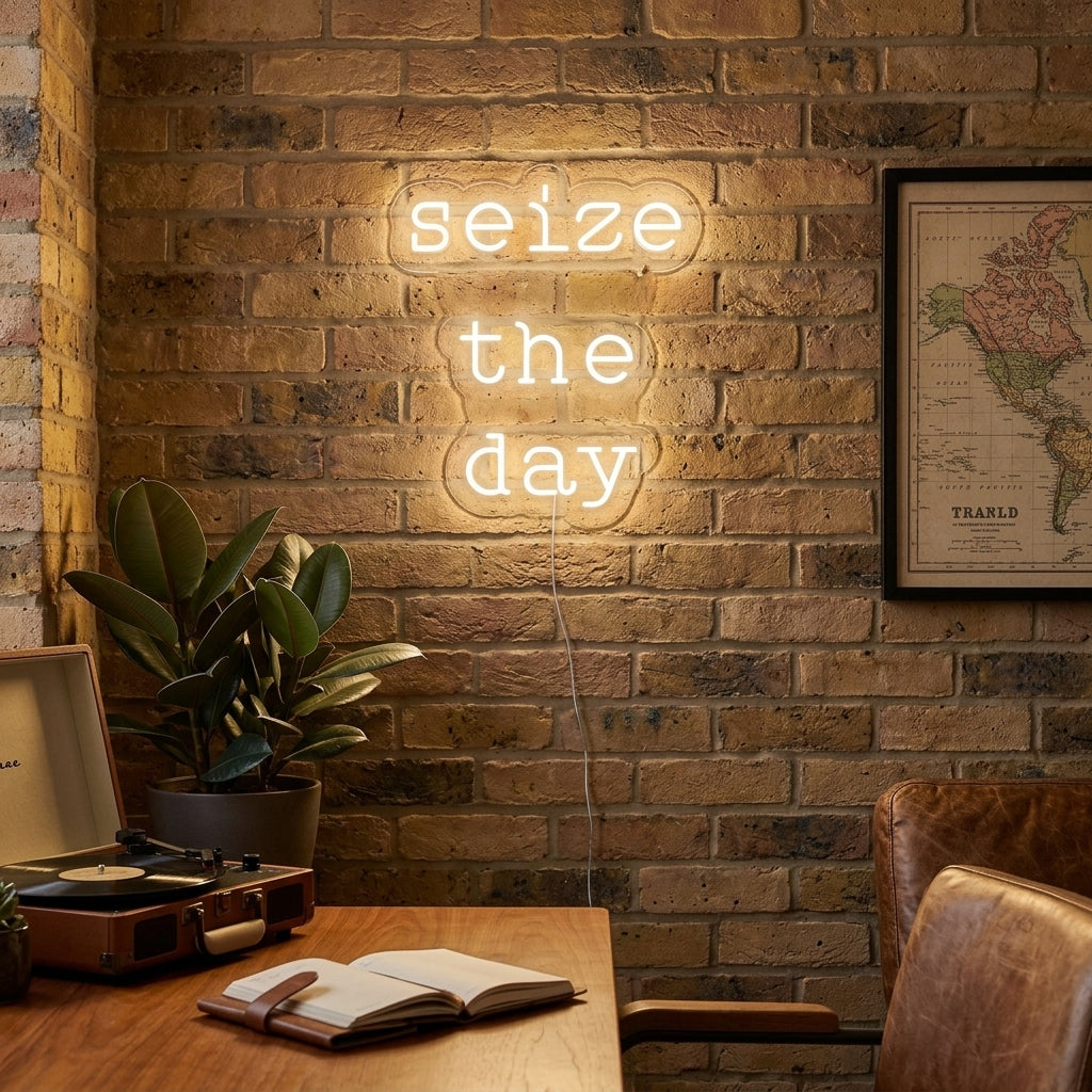 "Seize The Day" Neonskylt