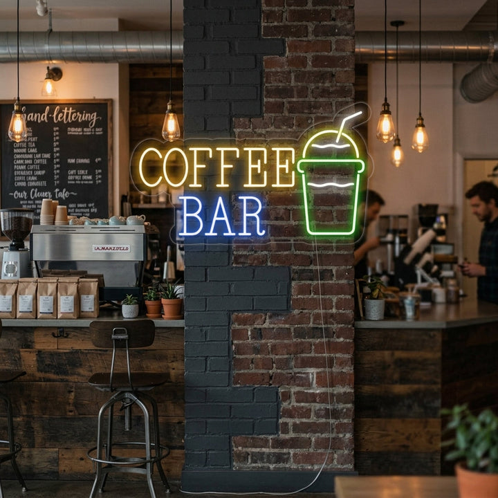 "Kaffekopp, Coffee Bar" Neonskylt