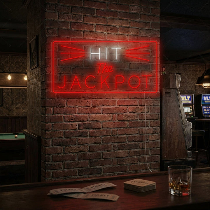 "Hit The Jackpot" Neonskylt
