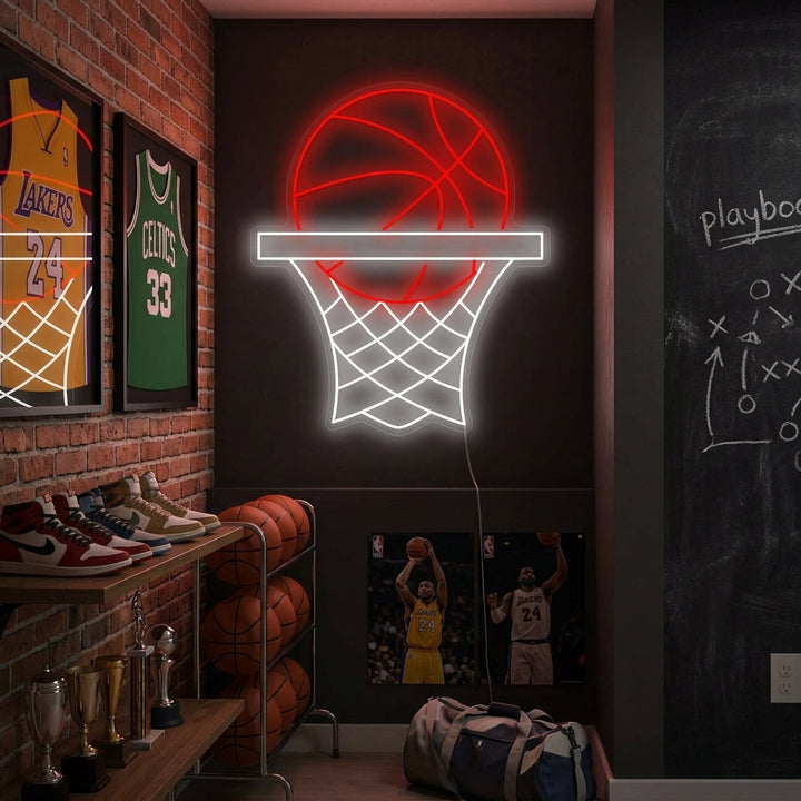"Basketboll hoop" Neonskylt