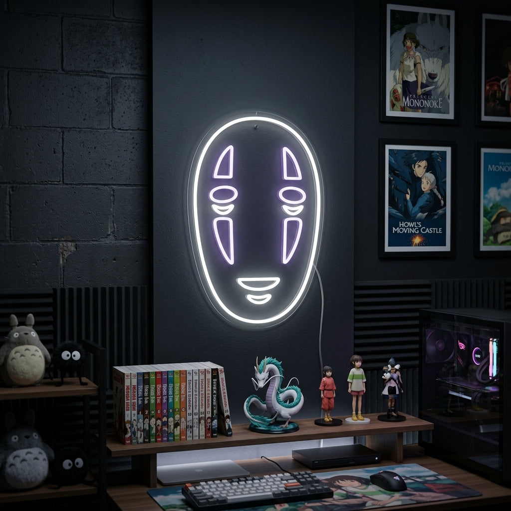 "Ansiktslös Anime" Neonskylt
