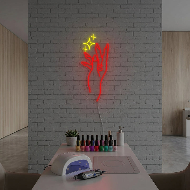 "Hand Nagel Manikyr Butik" Neonskylt