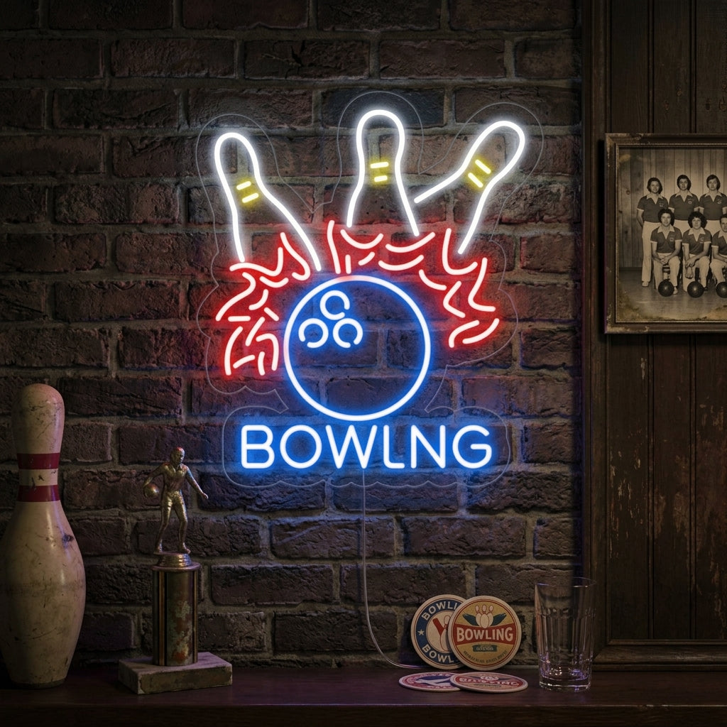 "Bowlingklot" Neonskylt