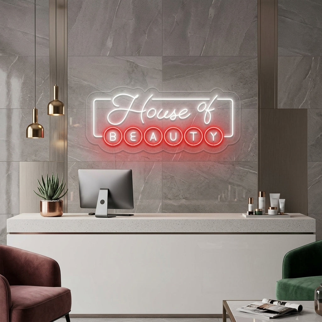 "House of Beauty" Neonskylt