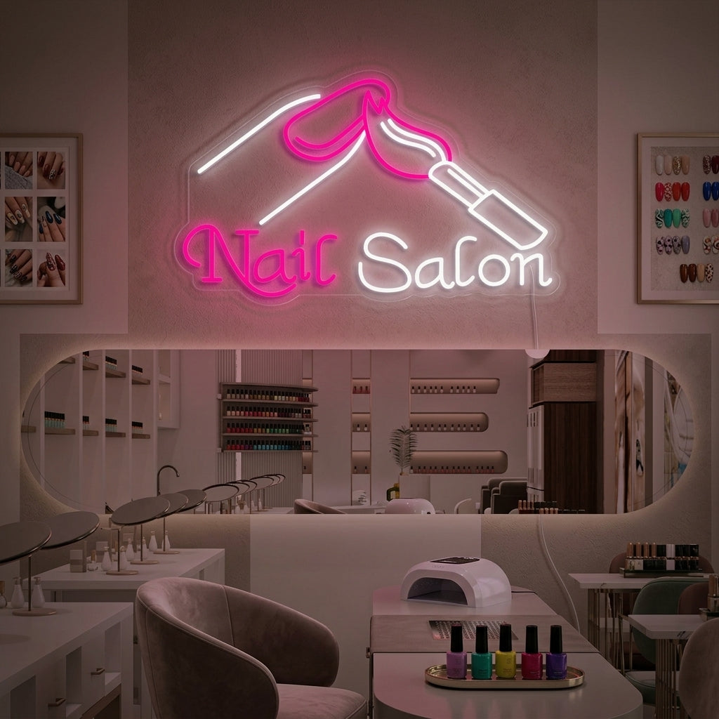 "Nails Salon" Neonskylt