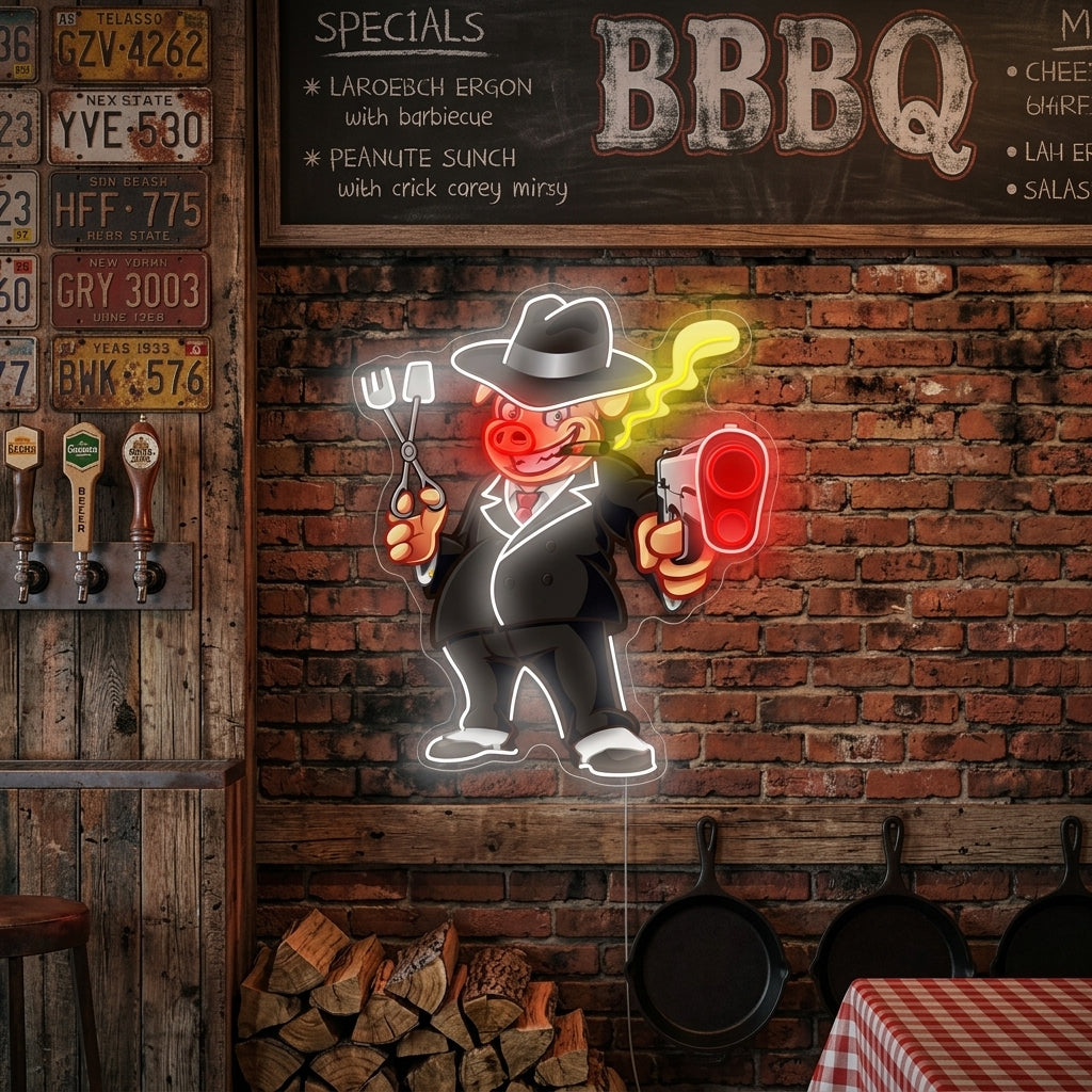 "Gris Barbeque-grillar" Neonskylt