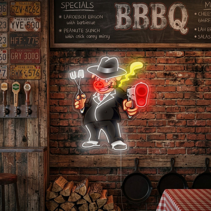 "Gris Barbeque-grillar" Neonskylt