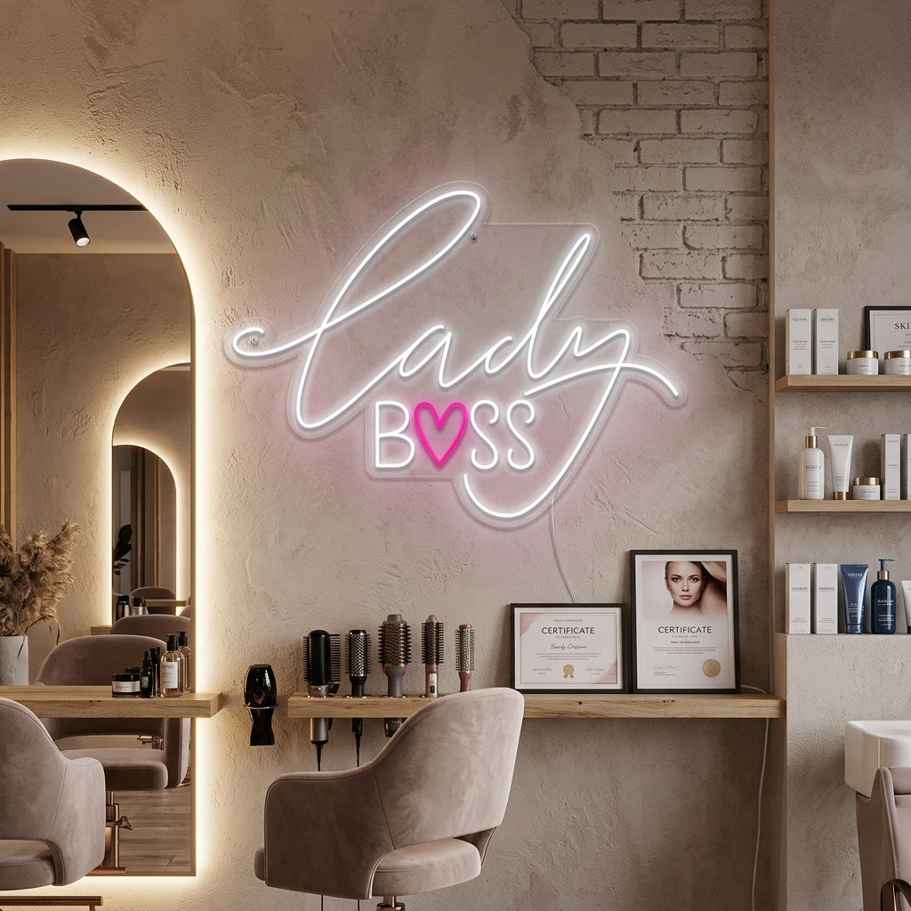 "Lady Boss" Neonskylt