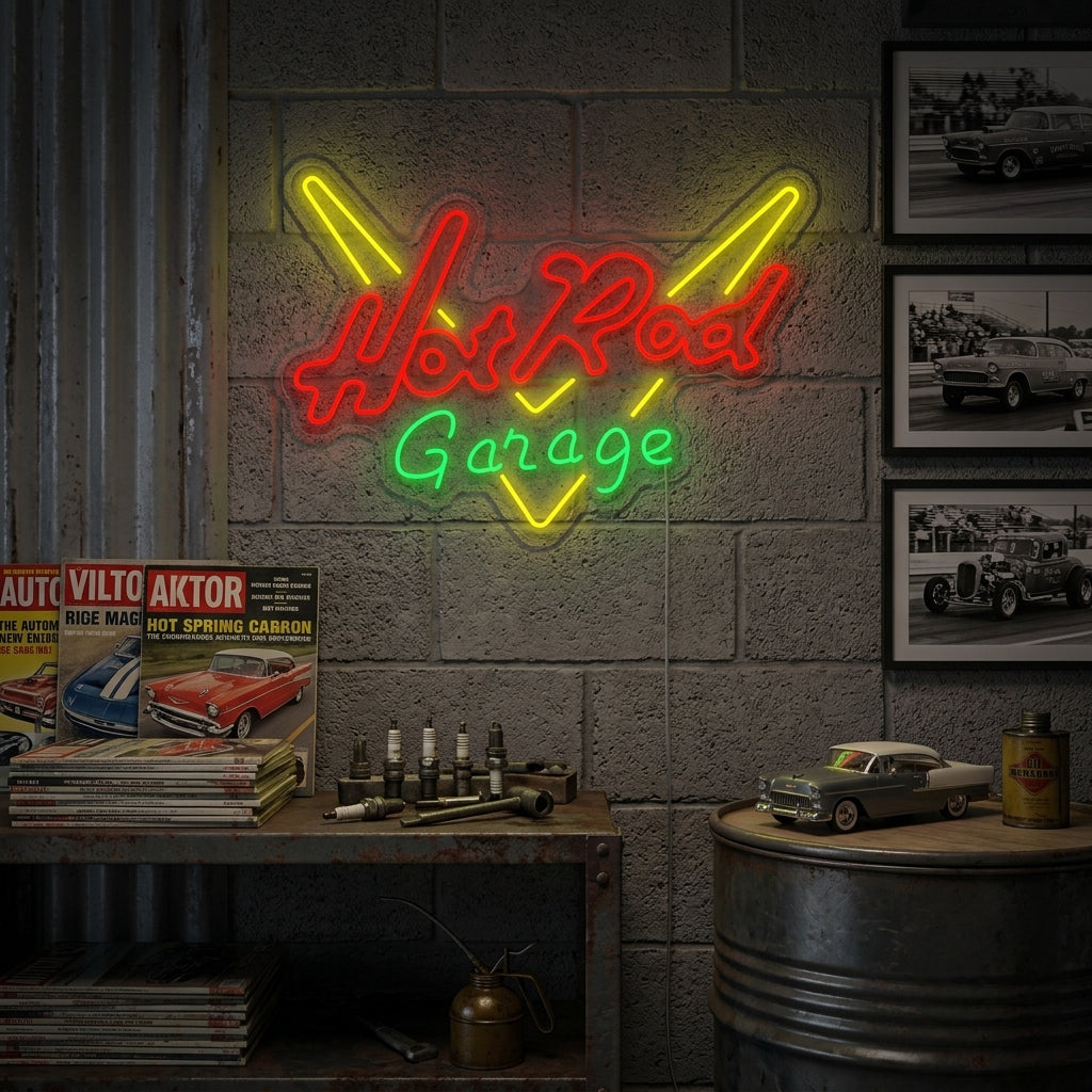 "Garage Hot Rod" Neonskylt