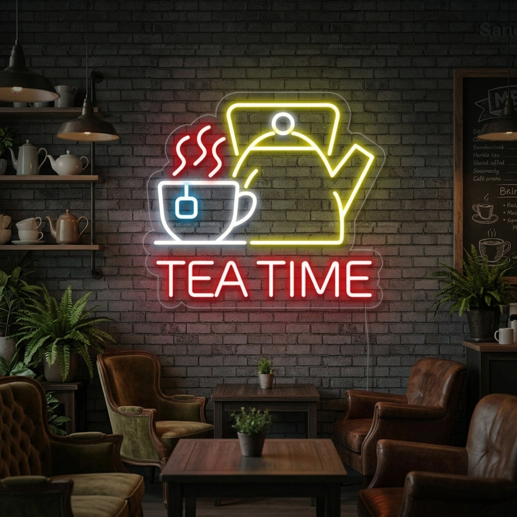 "Tea Time" Neonskylt