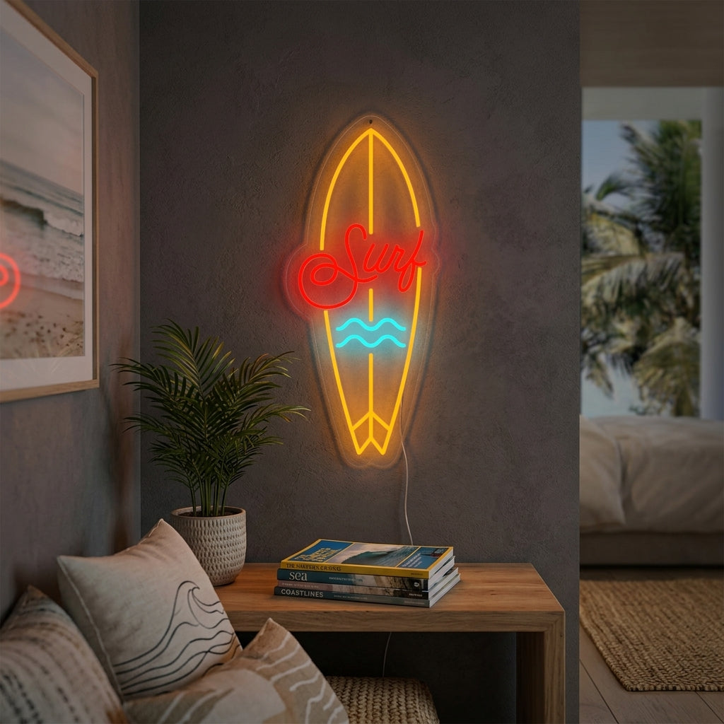 "Surfbräda Sportutrustning" Neonskylt