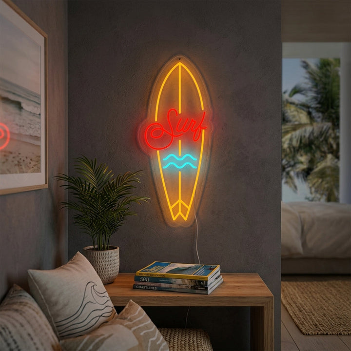 "Surfbräda Sportutrustning" Neonskylt