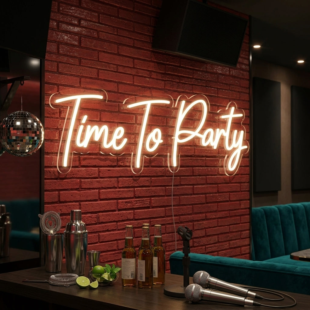 "Time To Party" Neonskylt