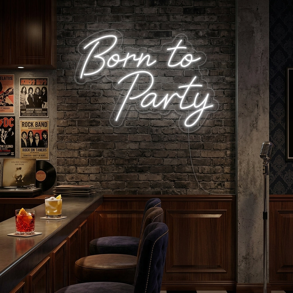 "Born To Party" Neonskylt