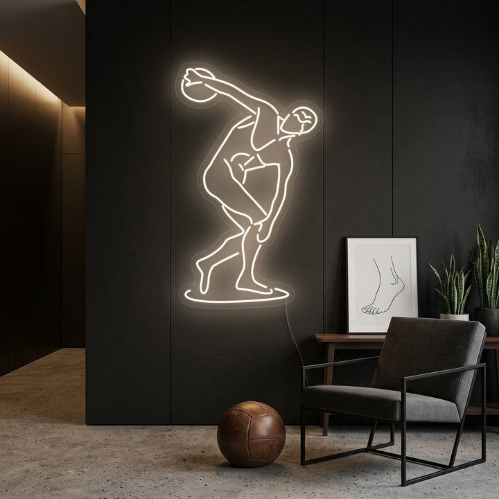 "Myrons Diskobolus" Neonskylt