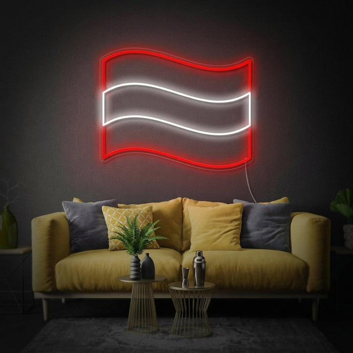 "Österrikes Flagga" Neonskylt