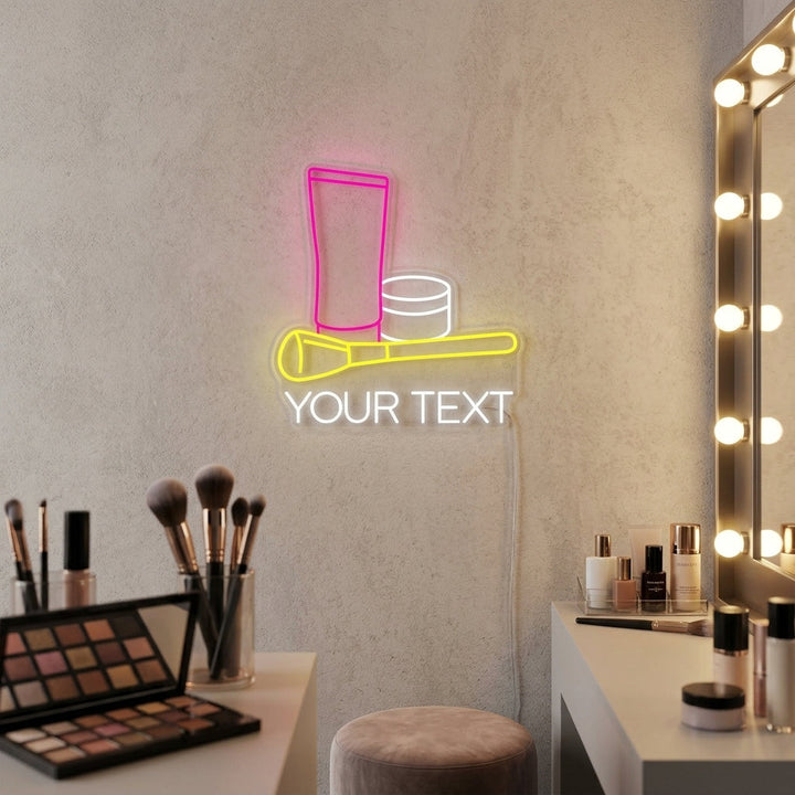 "Anpassad Text Och Kosmetisk Makeup Skönhetssalong" Neonskylt
