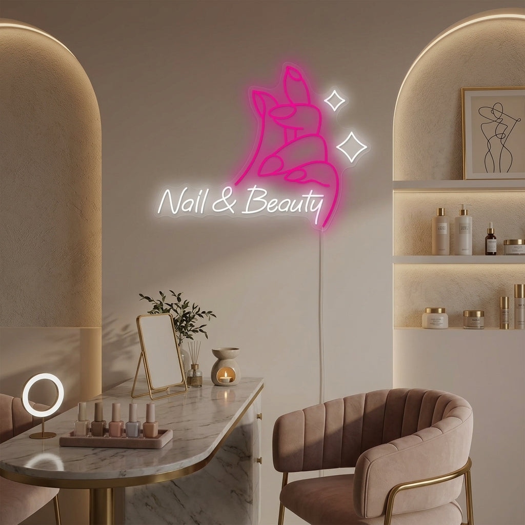 "Nail & Beauty" Neonskylt