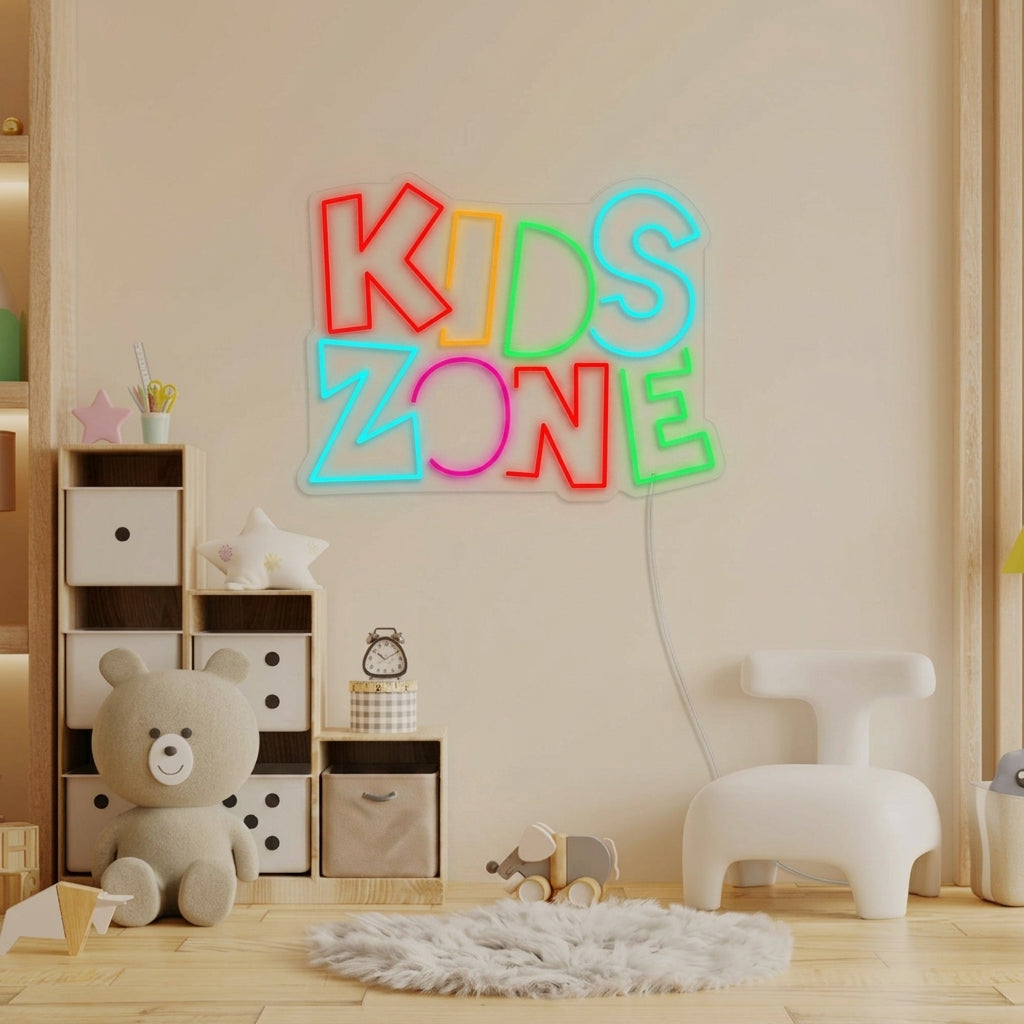 "Kids Zone, Barnrumsinredning" Neonskylt