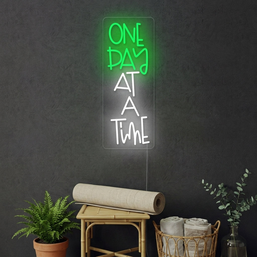 "One Day At A Time" Neonskylt