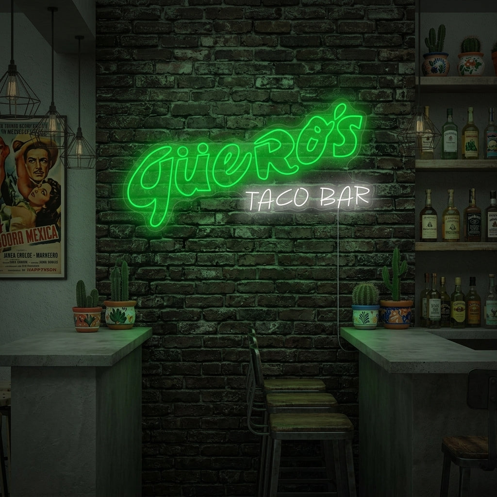 "Güero's Taco Bar" Neonskylt