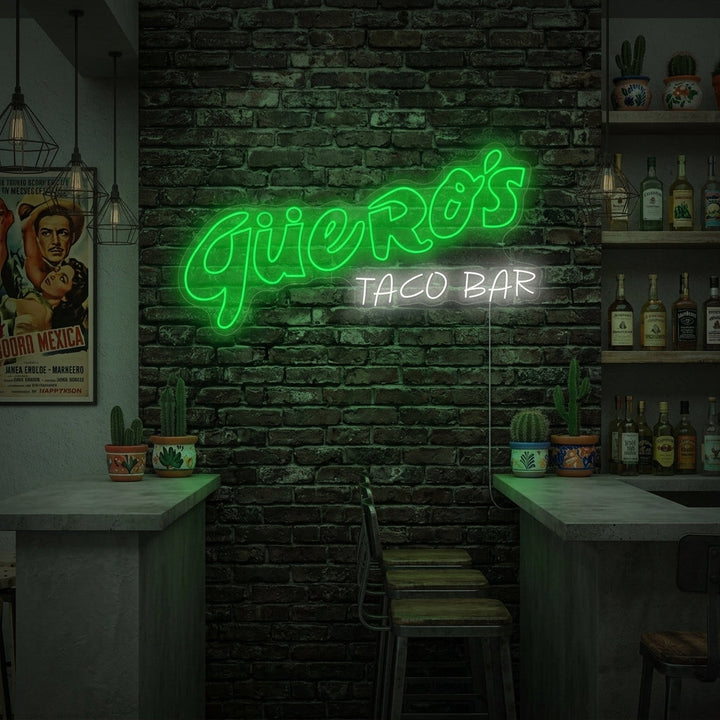 "Güero's Taco Bar" Neonskylt