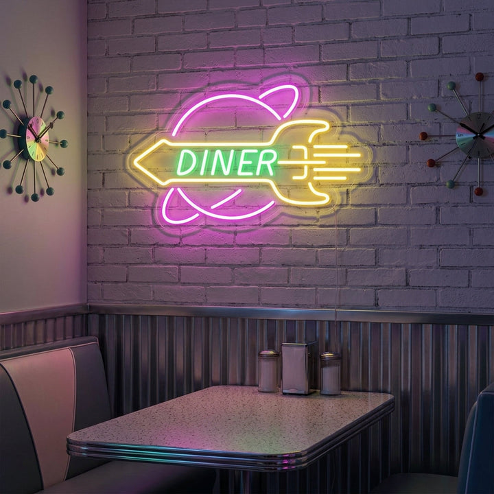 "Raket Raket Diner" Neonskylt