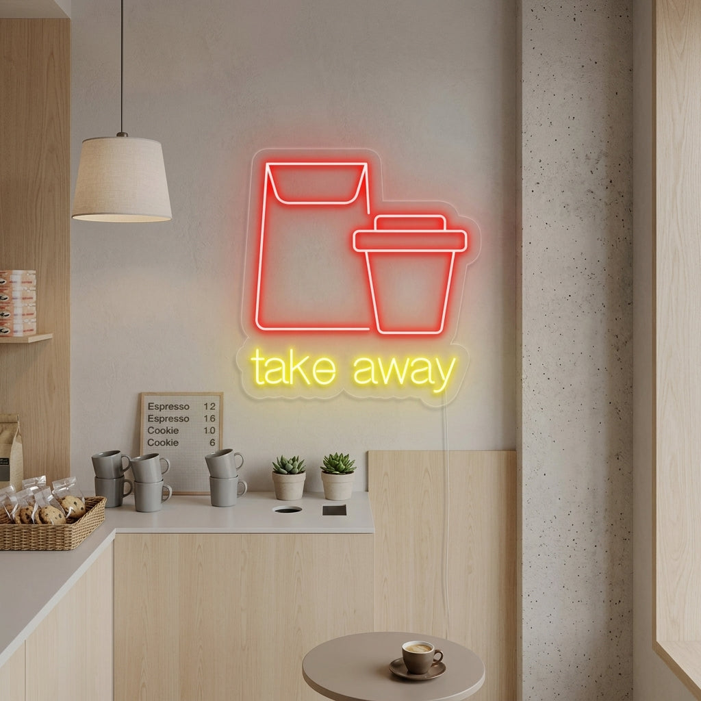 "Take Away" Neonskylt