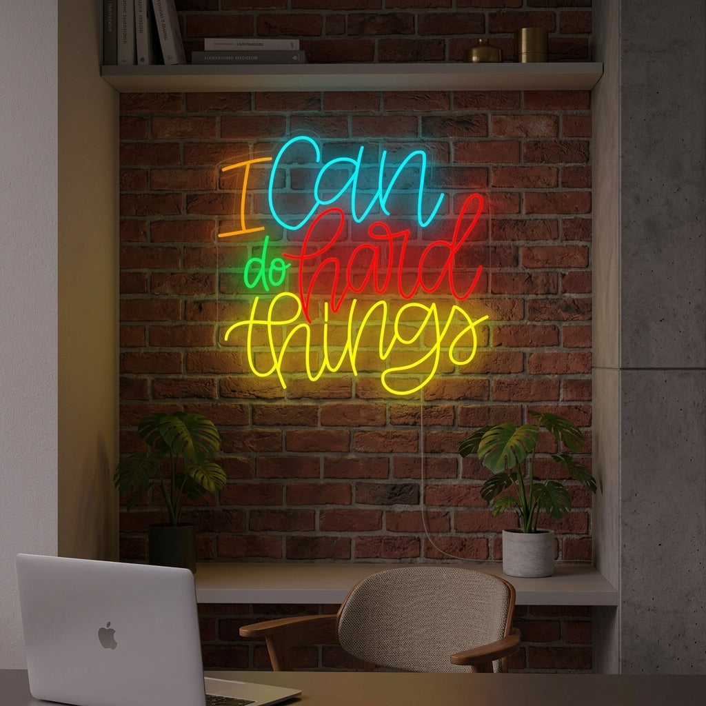 "I Can Do Hard Things" Neonskylt