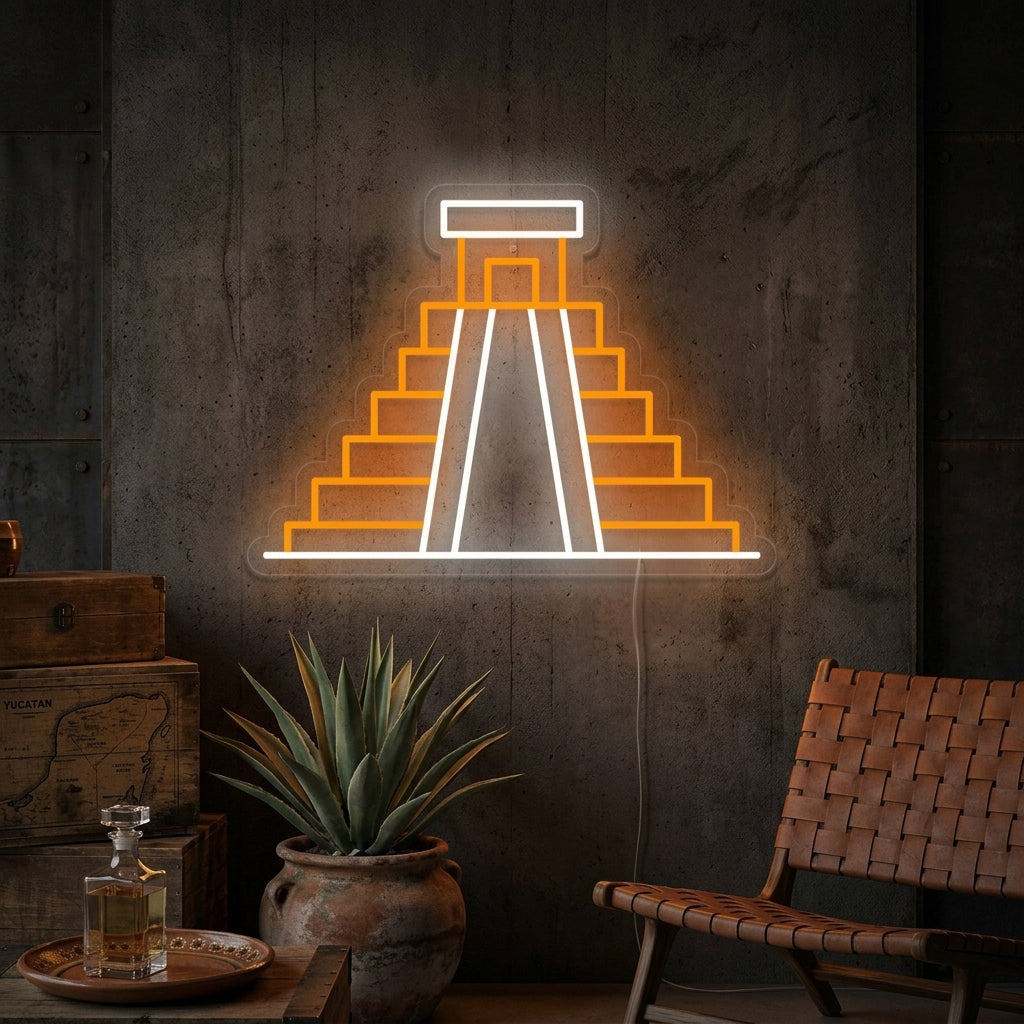 "Mexiko Chichen Itza" Neonskylt