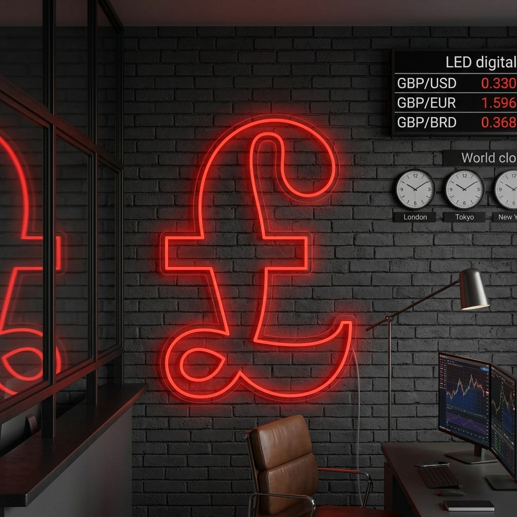 "Symbol För Pund" Neonskylt