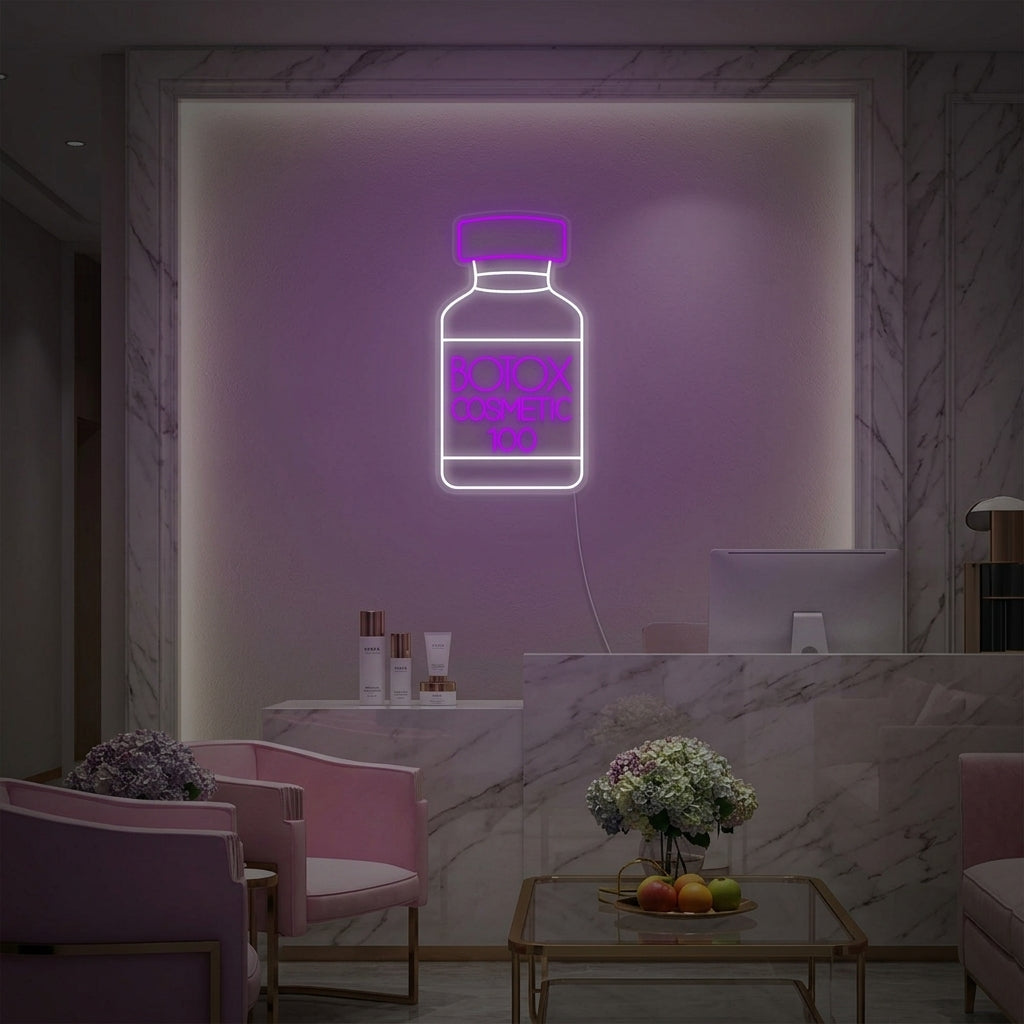 "Botox Kosmetisk Butik Hudvårdcenter" Neonskylt