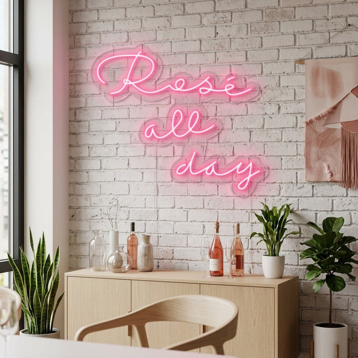 "Rose All Day" Neonskylt