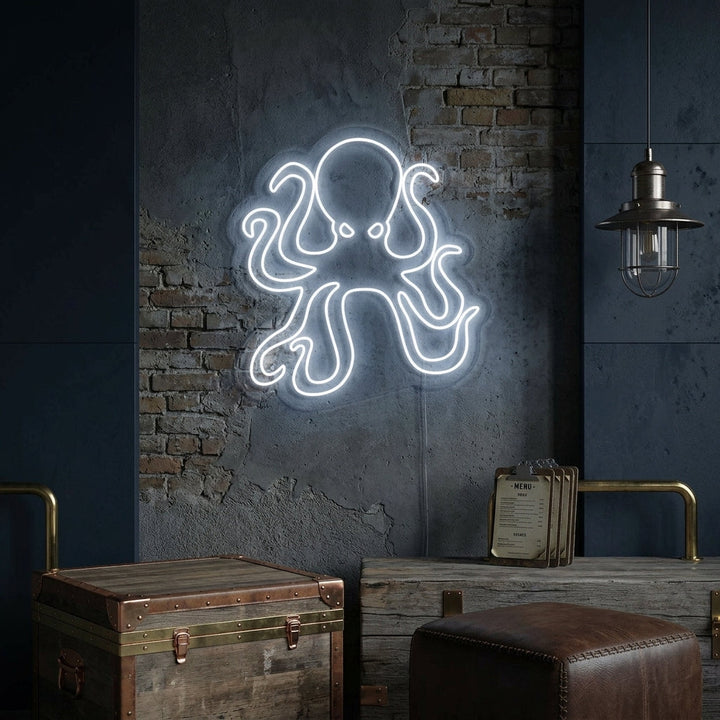 "Bläckfisk Restaurang Havsdjur" Neonskylt