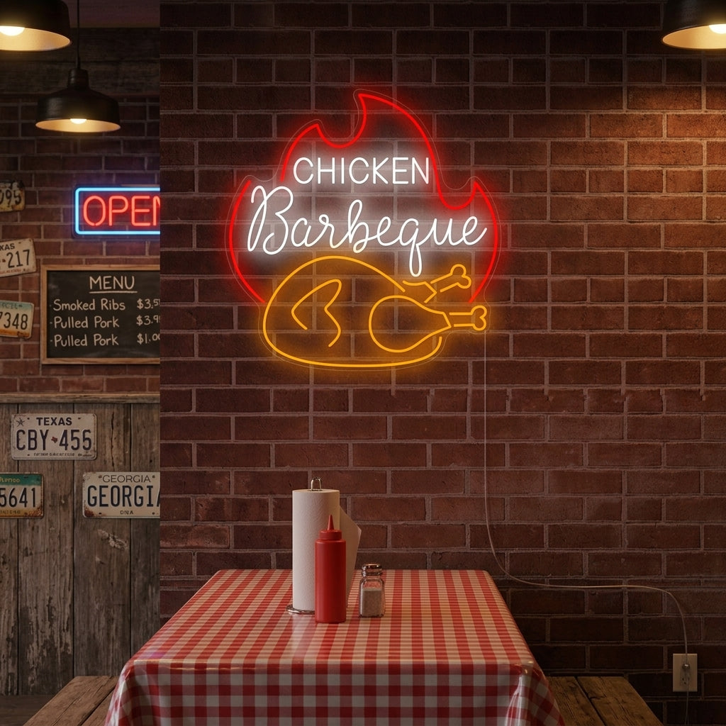 "Chicken Barbecue" Neonskylt