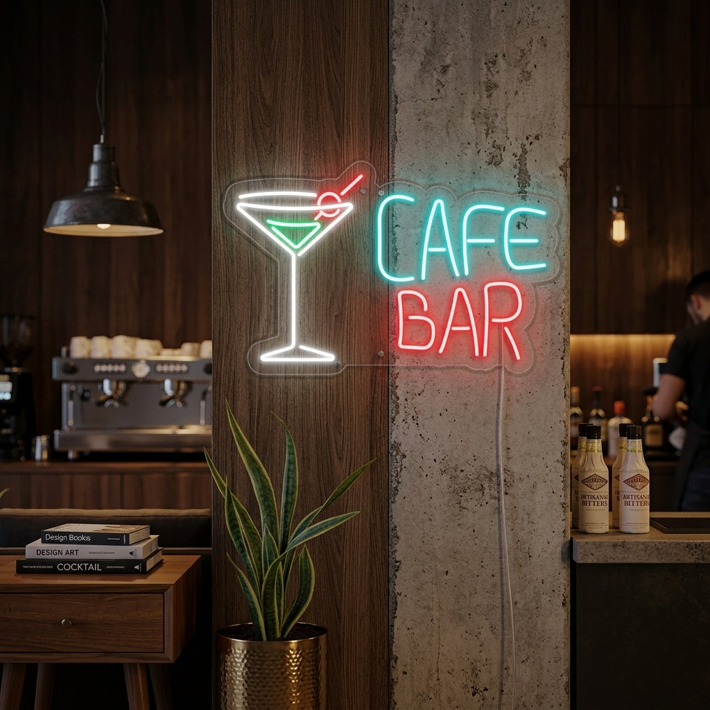 "Cocktails, Coffee Bar" Neonskylt