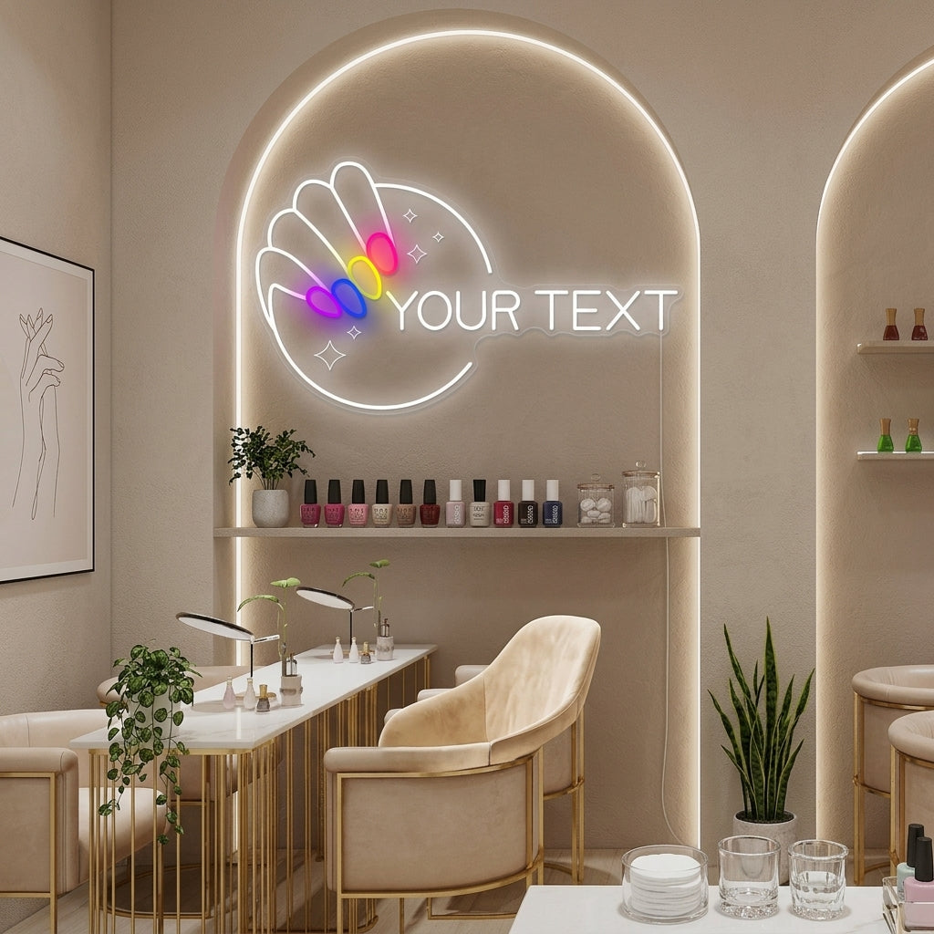 "Anpassad nagellogotyp" Neonskylt