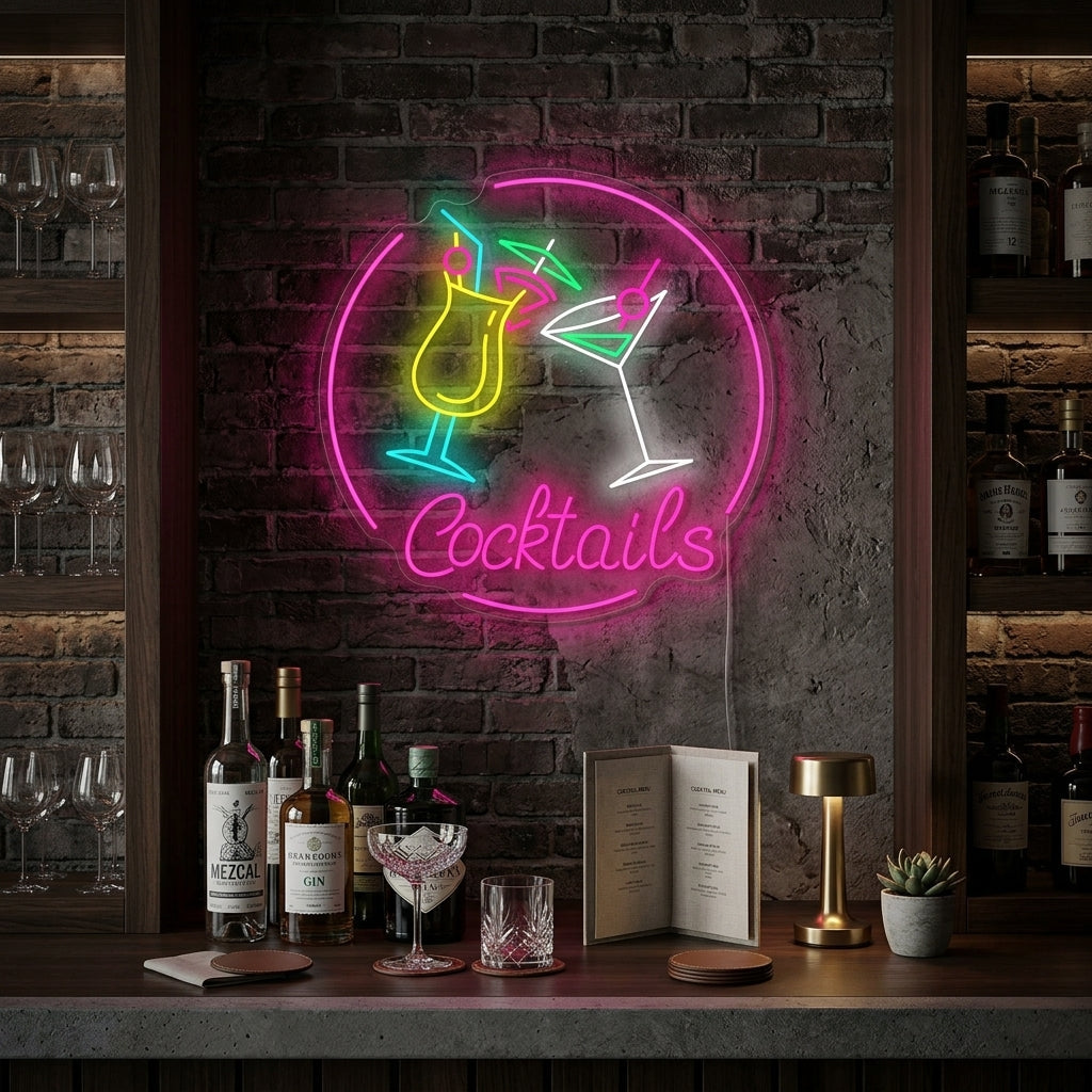 "Cocktails" Neonskylt