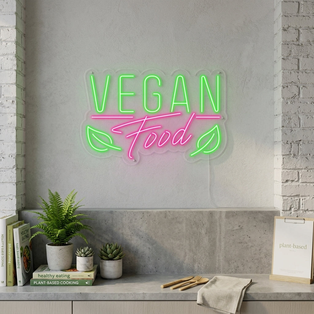 "Vegan Food" Neonskylt