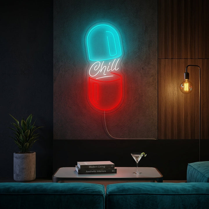 "Chill Pill" Neonskylt