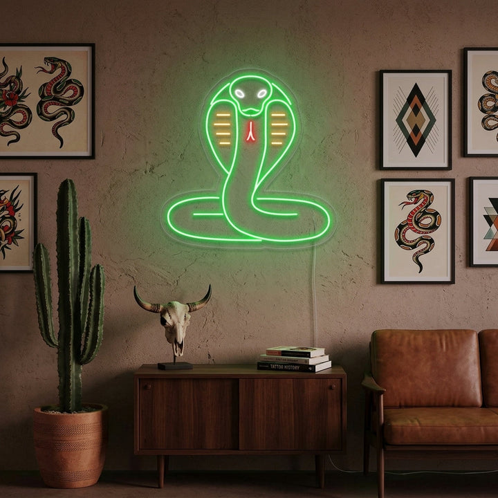 "Kobrasnake Or Kobraslang" Neonskylt