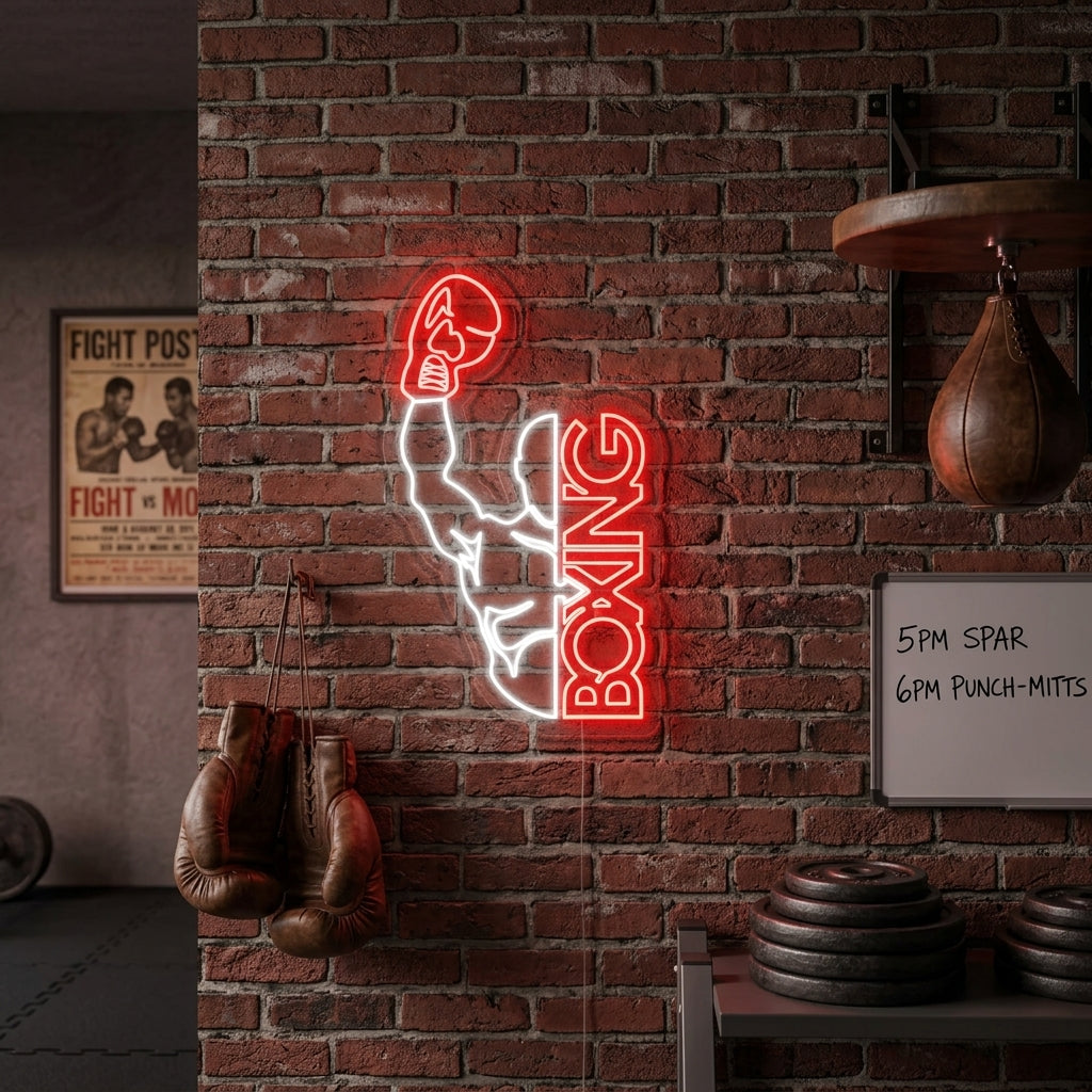 "Boxing, Man" Neonskylt
