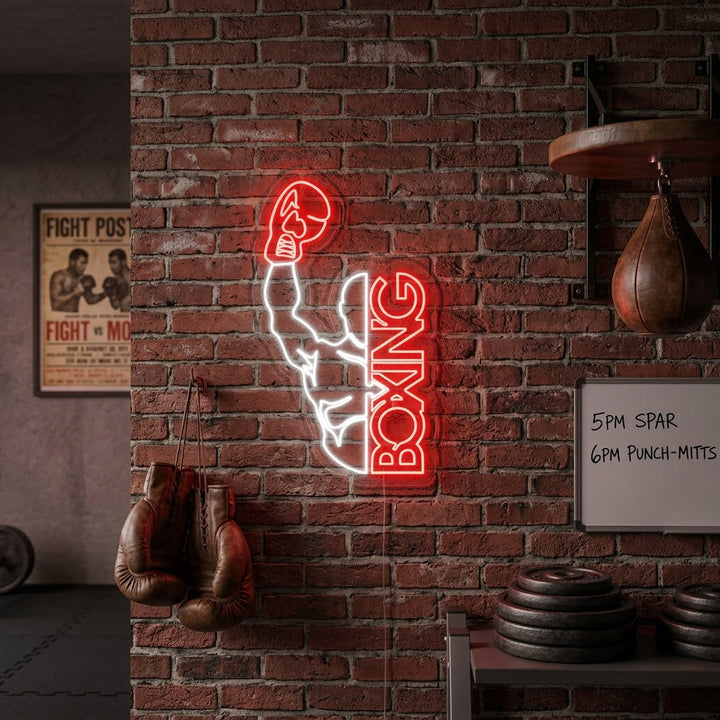 "Boxing, Man" Neonskylt